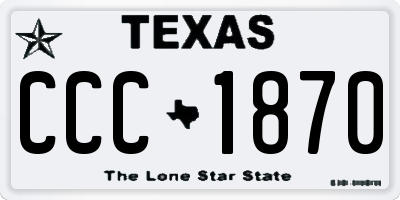 TX license plate CCC1870