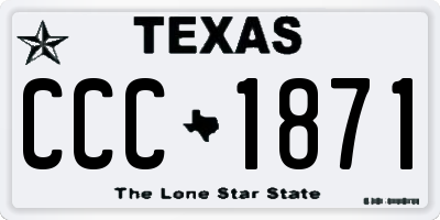 TX license plate CCC1871