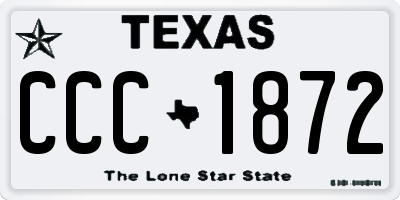 TX license plate CCC1872