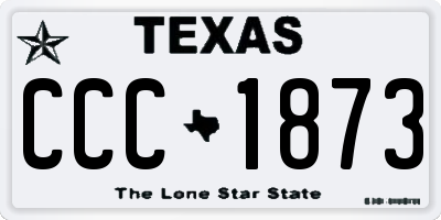 TX license plate CCC1873