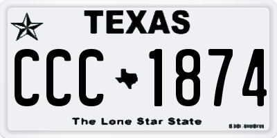 TX license plate CCC1874