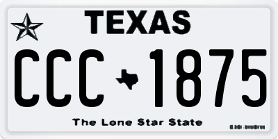 TX license plate CCC1875