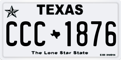TX license plate CCC1876