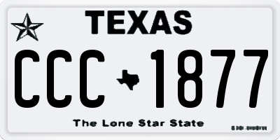 TX license plate CCC1877