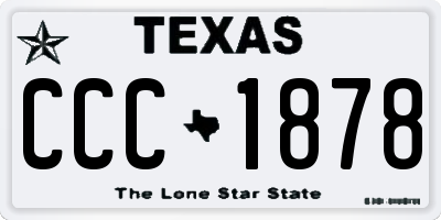 TX license plate CCC1878