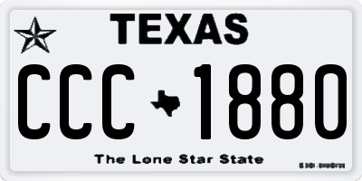 TX license plate CCC1880
