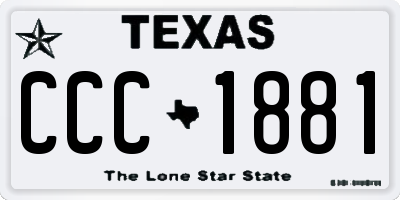 TX license plate CCC1881
