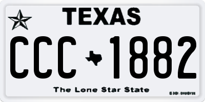 TX license plate CCC1882