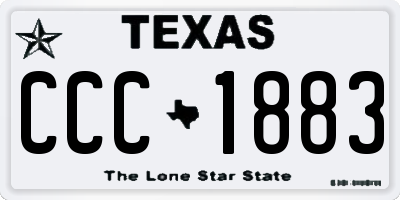TX license plate CCC1883