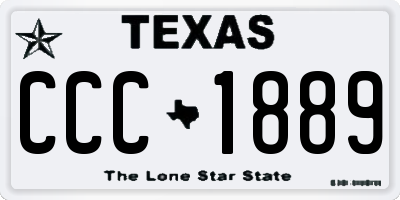 TX license plate CCC1889
