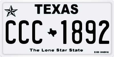 TX license plate CCC1892