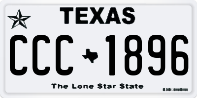 TX license plate CCC1896