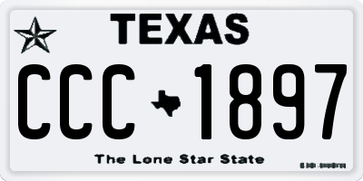 TX license plate CCC1897