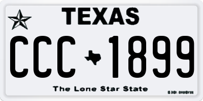 TX license plate CCC1899