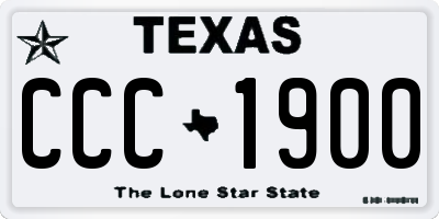 TX license plate CCC1900