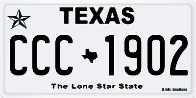 TX license plate CCC1902
