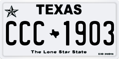 TX license plate CCC1903