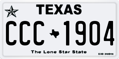 TX license plate CCC1904