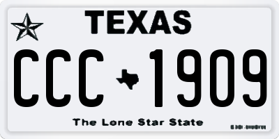 TX license plate CCC1909