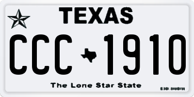 TX license plate CCC1910