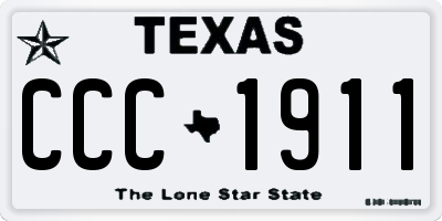 TX license plate CCC1911