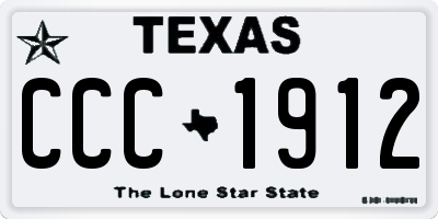 TX license plate CCC1912