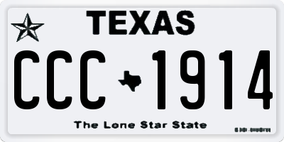 TX license plate CCC1914