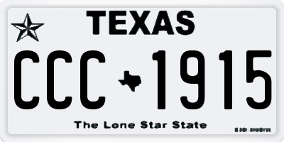TX license plate CCC1915