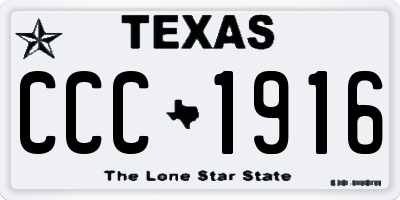 TX license plate CCC1916