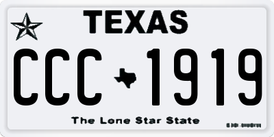TX license plate CCC1919