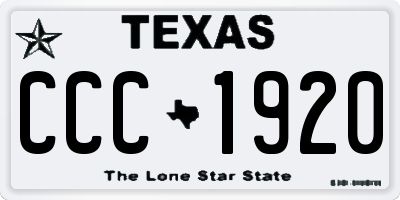 TX license plate CCC1920