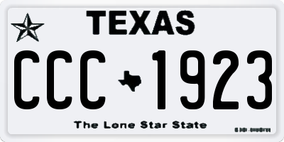 TX license plate CCC1923