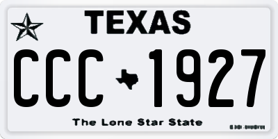 TX license plate CCC1927