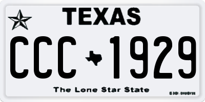 TX license plate CCC1929