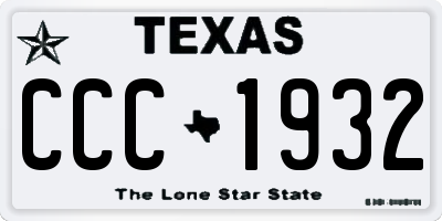 TX license plate CCC1932