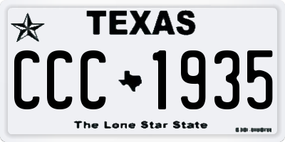 TX license plate CCC1935