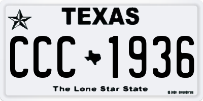 TX license plate CCC1936