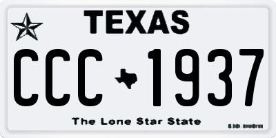 TX license plate CCC1937