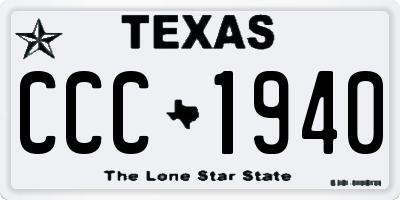 TX license plate CCC1940