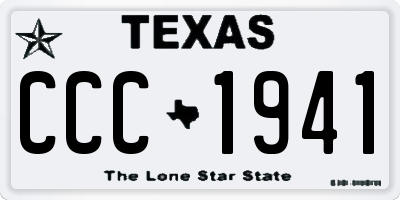TX license plate CCC1941