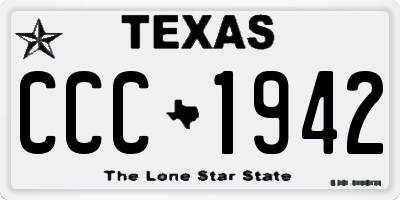 TX license plate CCC1942