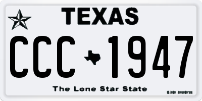 TX license plate CCC1947
