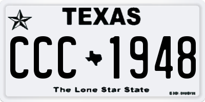 TX license plate CCC1948