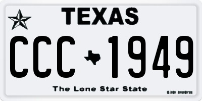 TX license plate CCC1949
