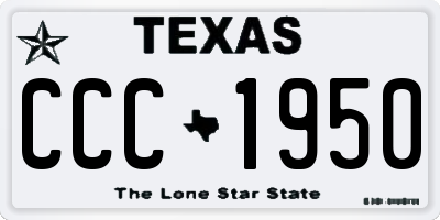 TX license plate CCC1950