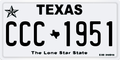 TX license plate CCC1951