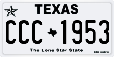TX license plate CCC1953