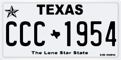 TX license plate CCC1954
