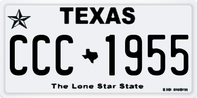 TX license plate CCC1955