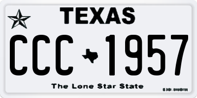 TX license plate CCC1957